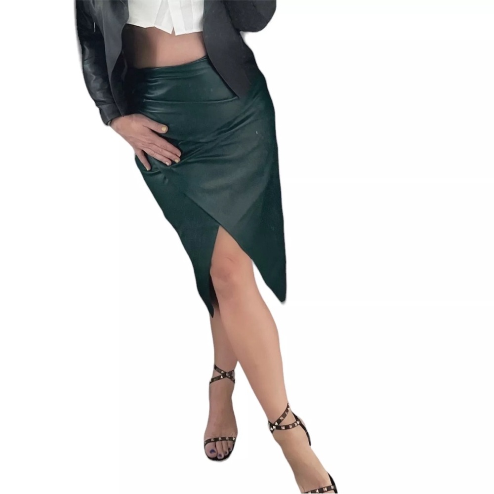 Elegant Green Asymmetrical Skirt